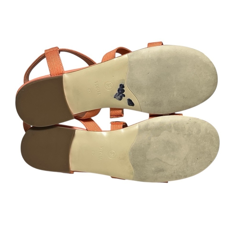 Vivaia Sandals Size 42 / 10.5 Summer Round Toe in Salmon Pink Slingback Strappy - Picture 9 of 11